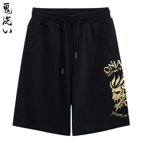 ONIARAI/鬼洗春秋LOGO印花家徽简约贴布绣男式休闲短裤  24BU501