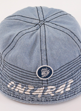 oniarai鬼洗牛仔印绣花男士盆帽潮牌 21BA426