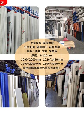 白色PP塑料板硬板PVC板隔板食品级猪肉台垫板PE板 耐磨尼龙板加工