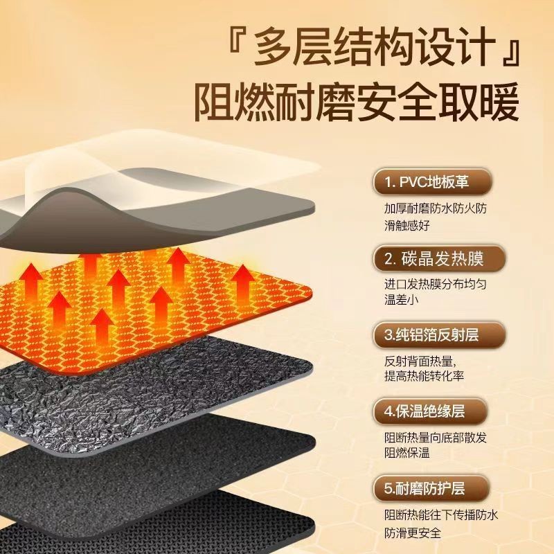 石墨烯碳晶地暖垫地垫地热垫发热电热地毯客厅多人加热垫家用