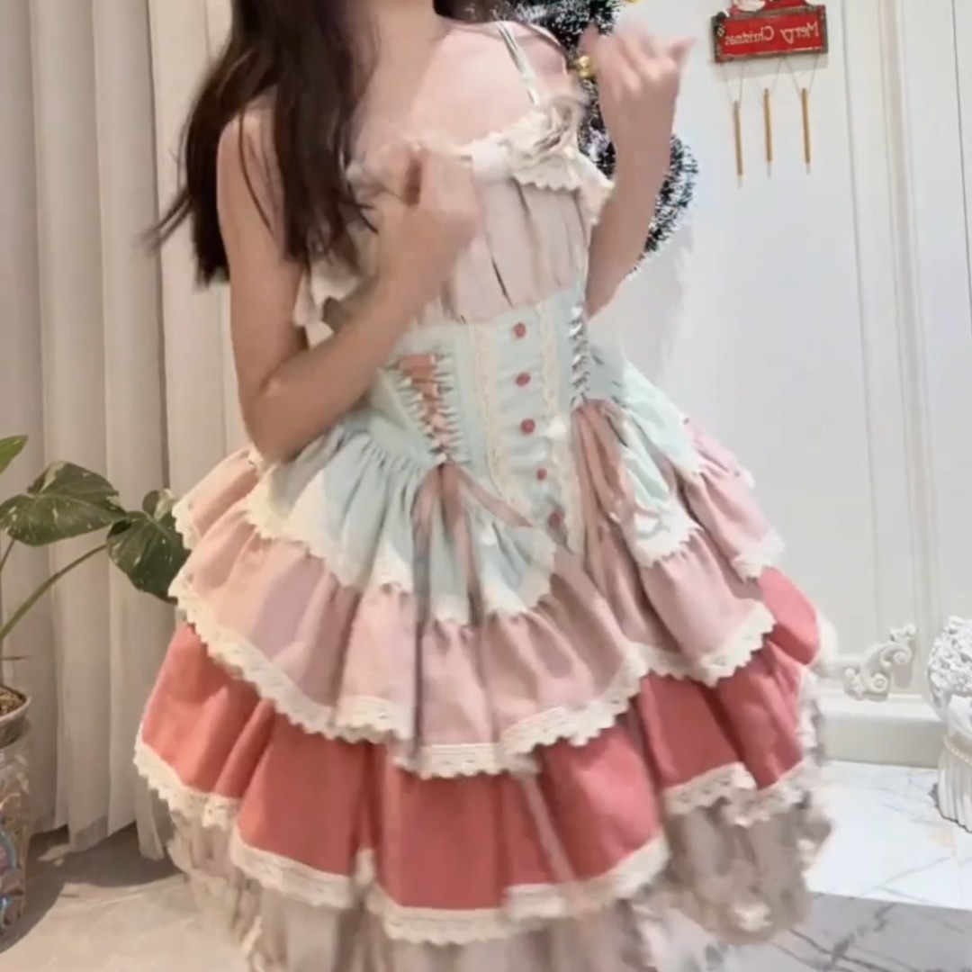 法式碧琪初恋奶甜洋装lolita公主裙蓬蓬蛋糕洛丽塔连衣裙女学生