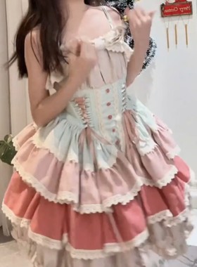 法式碧琪初恋奶甜洋装lolita公主裙蓬蓬蛋糕洛丽塔连衣裙女学生