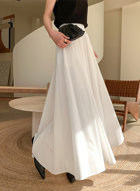 烈儿LIEER「D家白裙子」D家同款3米字优雅气质半身伞裙L41BSM119