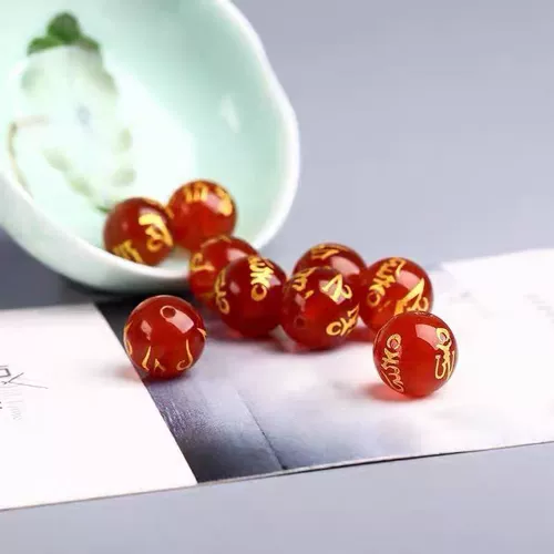 Натуральное ониксовое красное украшение-шарик, бусины ручной работы, браслет из бисера, аксессуар, четки из круглых бусин