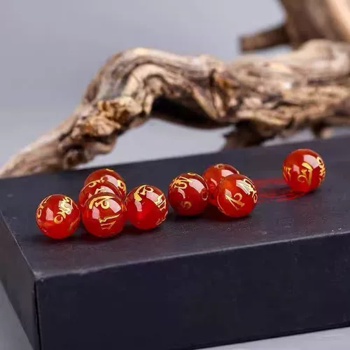 Натуральное ониксовое красное украшение-шарик, бусины ручной работы, браслет из бисера, аксессуар, четки из круглых бусин