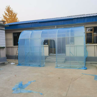 农村阳光棚房前暖棚半坡暖棚冬季温室防水保温花棚简易阳光房