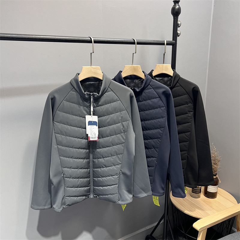 柜1299！防风防泼水！90鸭绒+热反射！男士针织拼接式立领羽绒服