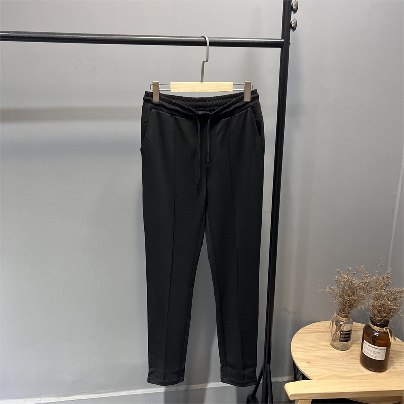 英国外贸!高支罗马棉!高垂抗皱!男女情侣款户外直筒弹力休闲裤