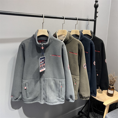 600g户外抓绒衣男士大码加绒外套