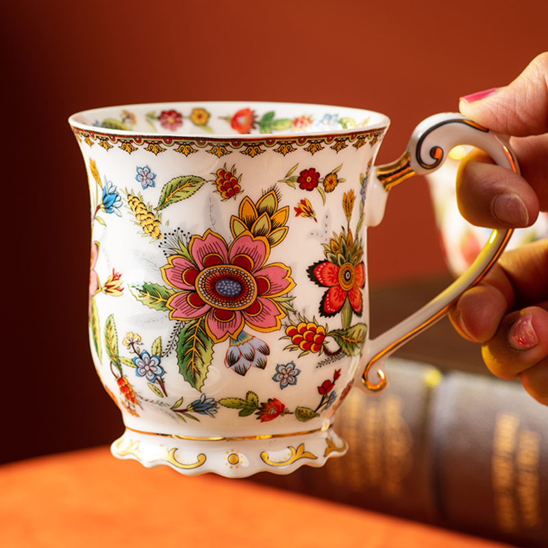 法式青花陶瓷马克杯男女情侣杯子