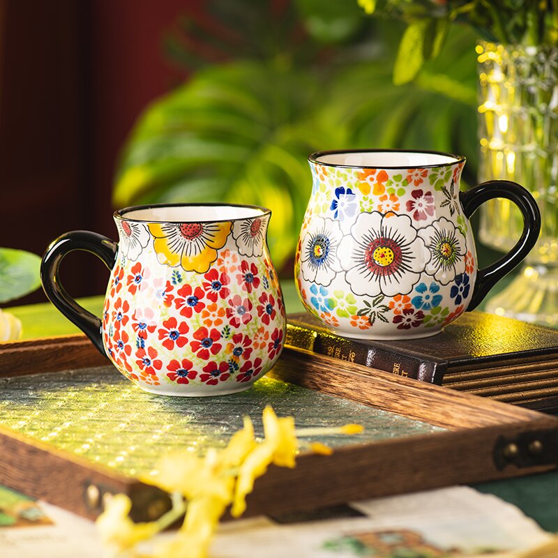 手绘陶瓷马克杯办公室喝水杯茶杯