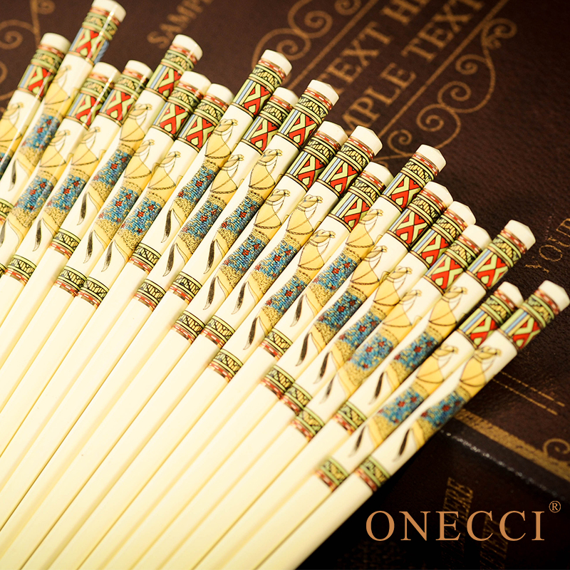 陶瓷筷子套装家用欧式战马象牙黄骨瓷10双家庭装韩国结婚礼物礼品|msdalam kategori pinggan mangkuk, pinggan mangkuk, penyepit - dari Buy2taobao.com untuk memberikan perkhidmatan ejen Taobao profesional membeli