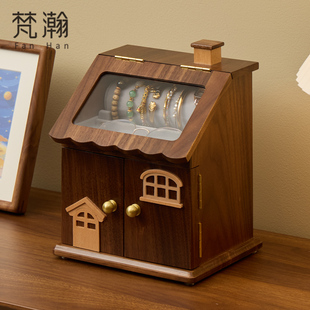 可爱纯实木首饰盒创意桌面摆件新婚礼物女孩公主饰品收纳盒 梵瀚