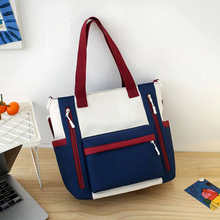 定制LOGO手提斜挎补习辅导课班拎袋小学生书包文件袋帆布美术书法