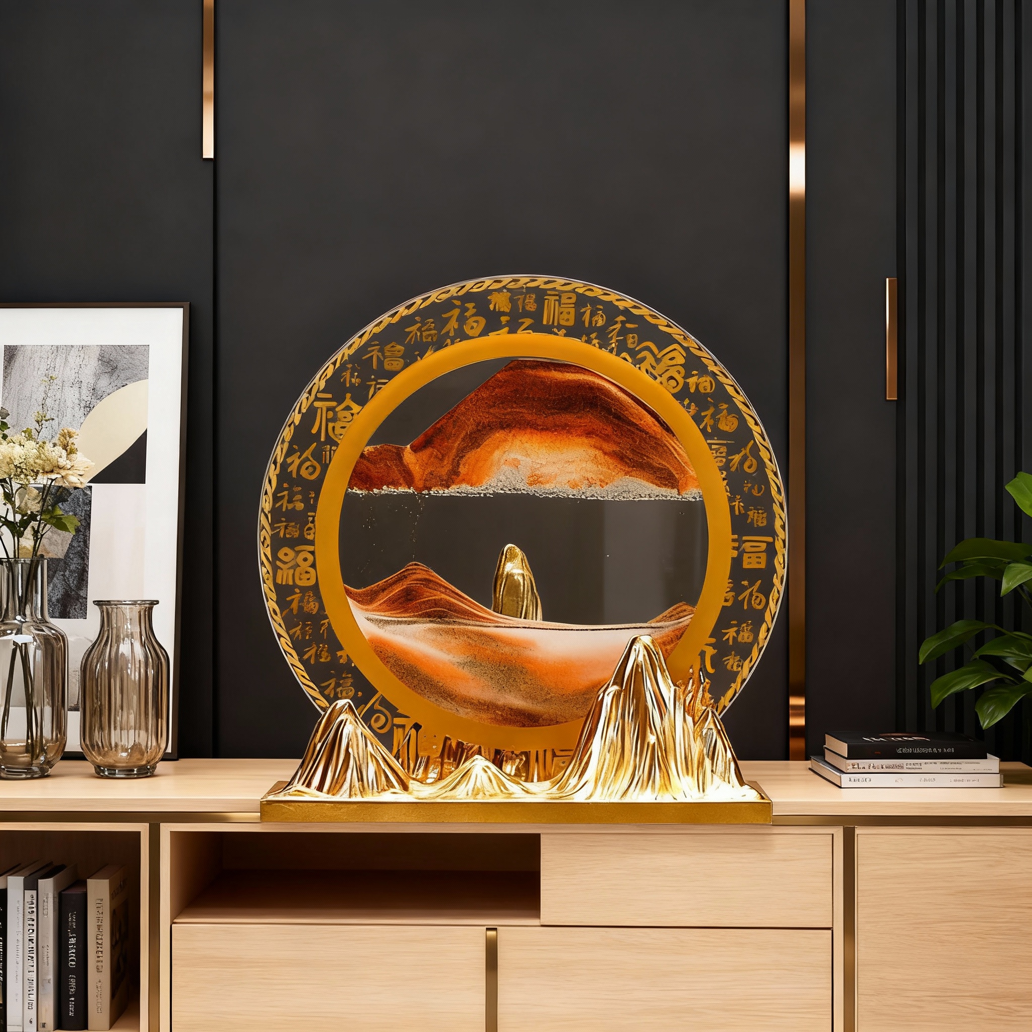 创意山脉流水摆件家居装饰品