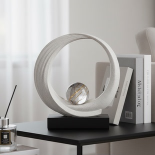 现代简约圆环球体3D模型摆件抽象艺术装饰品家居桌面工艺品