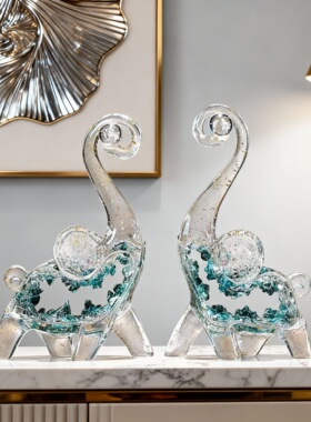 轻奢水晶大象装饰摆件