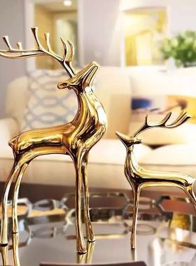 欧式金色鹿摆件家居装饰品