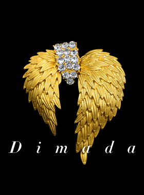 D.M.D/迪曼达复古金色羽翼胸针高档女胸花天使翅膀别针宫廷风配饰
