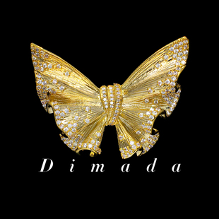 D.M.D 迪曼达高级感镀金立体轻奢蝴蝶胸针女精致简约别针大衣配饰