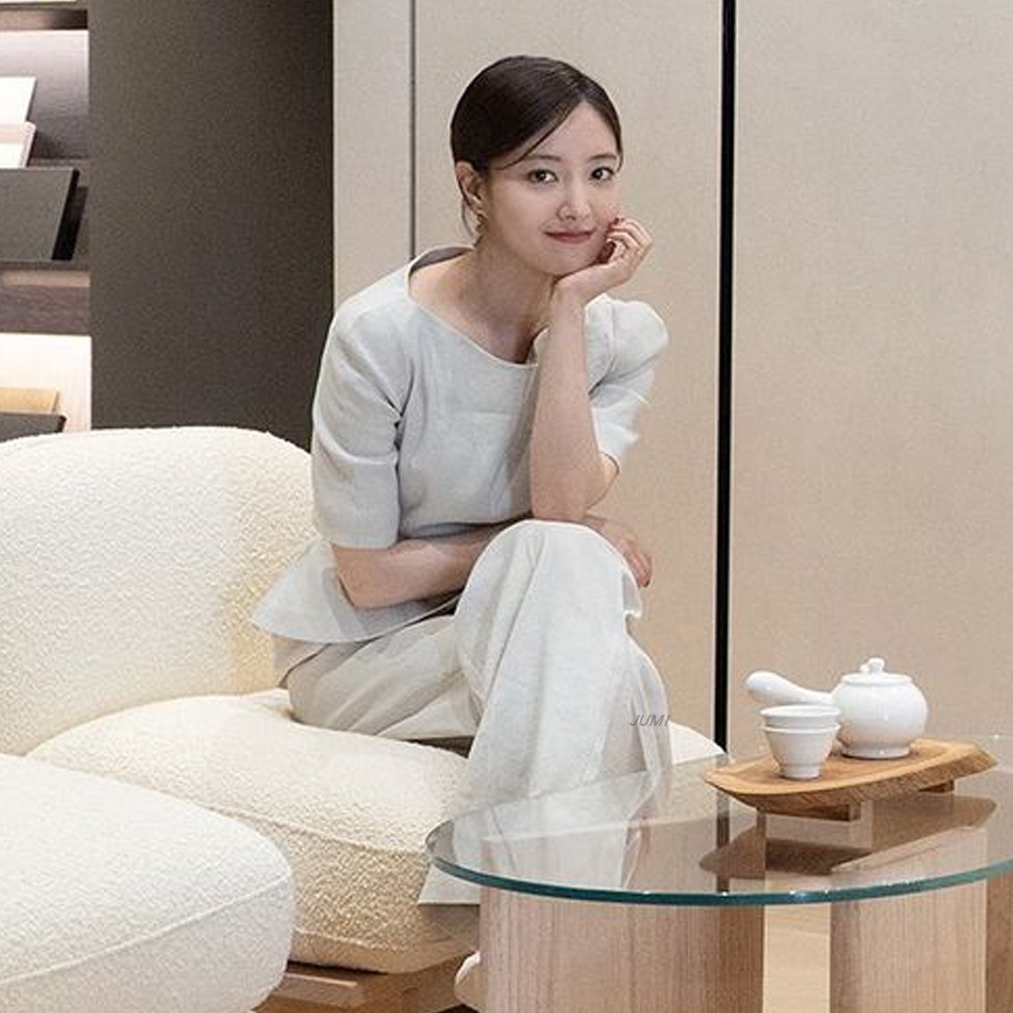 李世荣同款2025亚麻混纺通勤套装