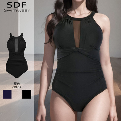 高级感显瘦泳衣女款泡温泉大码