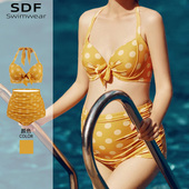 2024新款 泳衣女胖MM 大胸钢托聚拢高腰显瘦挂脖比基尼孕妇分体大码