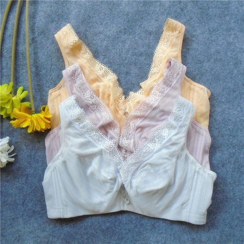 背心式 全罩杯薄杯 大尺码蕾丝性感文胸 85D 90D 95D内衣胖MM胸罩