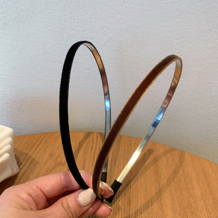 韩国进口发饰夏天简约百搭丝绒头箍气质优雅复古洋气细款 发箍发卡