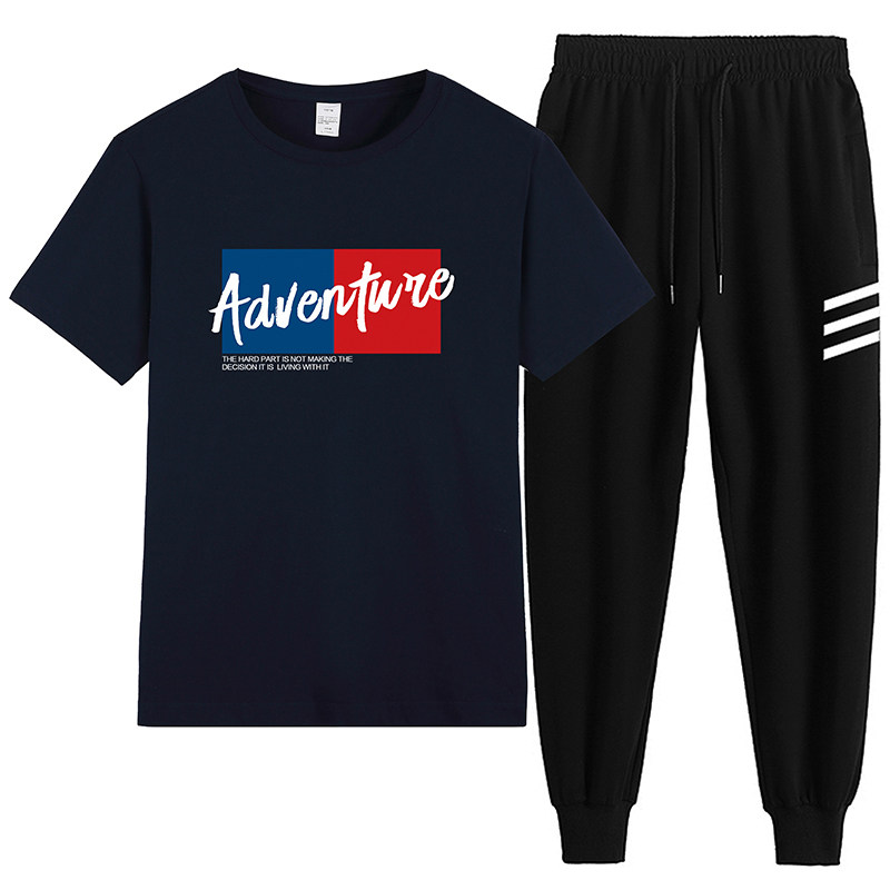 2025年青少年套装男士上衣纯棉短袖好数据现货十几万件可主推P60，男装T恤，星座211-2