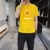 2025夏季新款潮牌两件套青少年运动休闲纯棉T恤短袖套装男修身P60，男装T恤，星座211-2