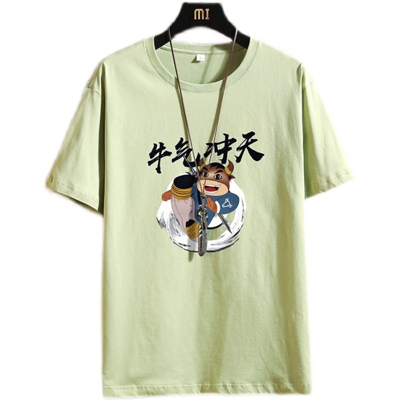 2025年夏季新款男士半袖T恤宽松大码打底衫XZ102A-T119-P25,男装T恤,星座211-2
