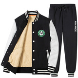 冬季羊羔绒男加绒加厚棒球服卫衣男外套学生套装A163-BYP552-P110，男装休闲套装，星座211-2