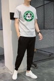 2025年青少年韩版时尚九分裤短袖套装男T恤男潮搭休闲潮流一套P60，男装T恤，星座211-2