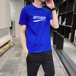 青少年小初中学生卫裤纯棉高品质短袖九分裤男孩运动休闲套装-P60