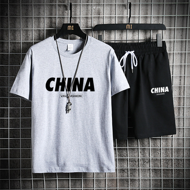 运动套装男夏季运动服套装男宽松两件套情侣短袖短裤DD302-P55,男装牛仔裤,星座211-2