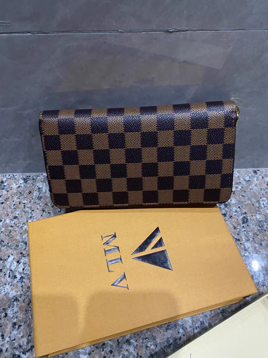 2024新款mlv包包女新款女包老花拉链钱包真皮男女通用长款手拿包