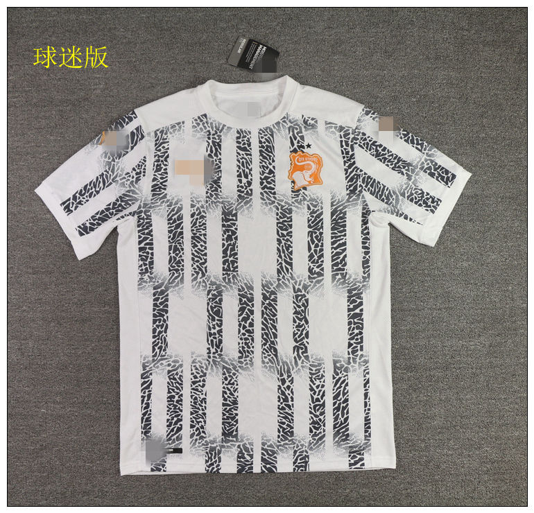 표범 PU 말 남자 코트디부아르 팬 버전 축구 빠른 건조 통기성 스포츠 훈련 반팔 탑 TPU23098