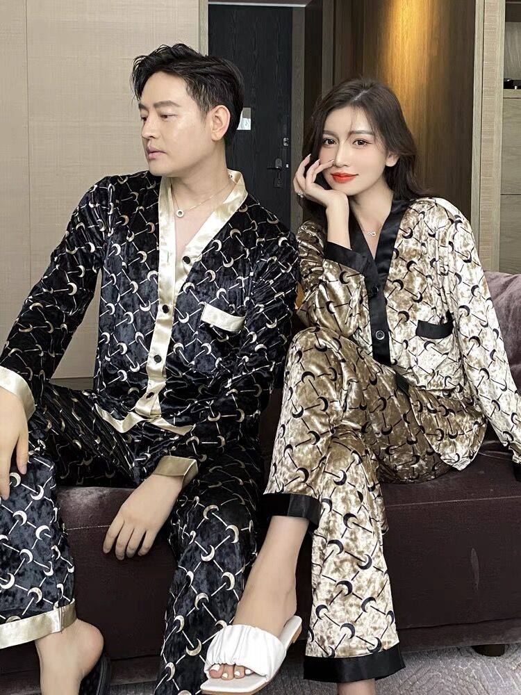 情侣睡衣春秋男士金丝绒大码家居服女士薄款秋冬季2023年新款套装,女士内衣/男士内衣/家居服,睡衣/家居服套装,淘宝优惠券,粉丝福利购,淘宝优惠卷