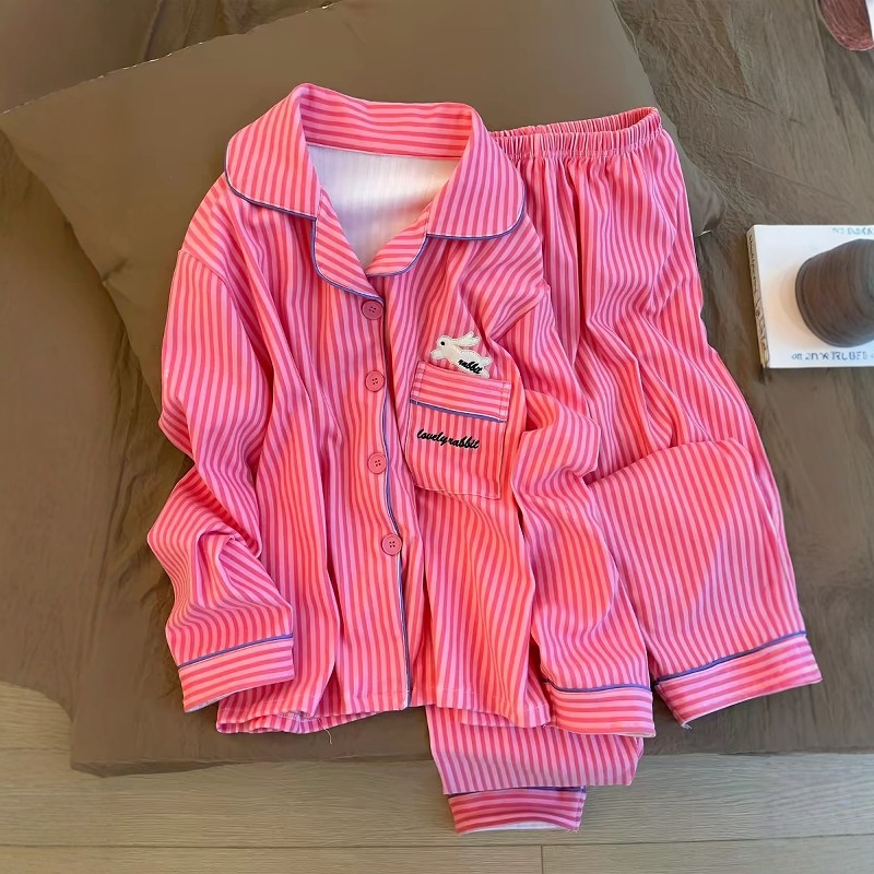 韩系粉色加厚德绒睡衣女秋冬新款磨毛保暖条纹长袖长裤家居服套装,女士内衣/男士内衣/家居服,睡衣/家居服套装,淘宝优惠券,粉丝福利购,淘宝优惠卷