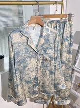 情侣睡衣春秋女款冰丝2024年新款高级感长袖家居服套装可外穿夏季