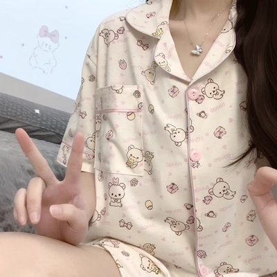 日系卡通轻松熊2025年睡衣女可爱