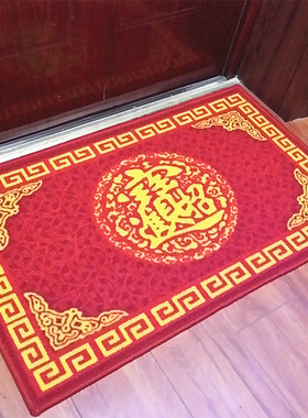 中国风门垫入户脚垫家用玄关进门地垫门口地板垫子喜庆大红色地毯