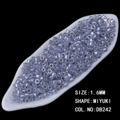 心欣DIY日本进口御幸古董珠1.6mm丝质丝光DB242法绣串珠灰紫色