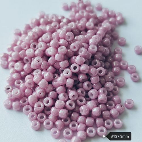 心欣进口米珠TOHO日本东宝米珠#127实色珠光淡粉紫3mm串珠材料8/0