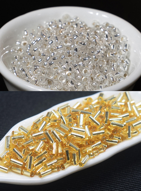 心欣DIY日本进口MIYUKI御幸透明灌银米珠#01玻璃金色灌银米珠#03