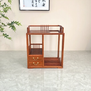 红木家具缅甸花梨木茶水柜茶水架餐边储物柜可烧水泡茶车独板精品