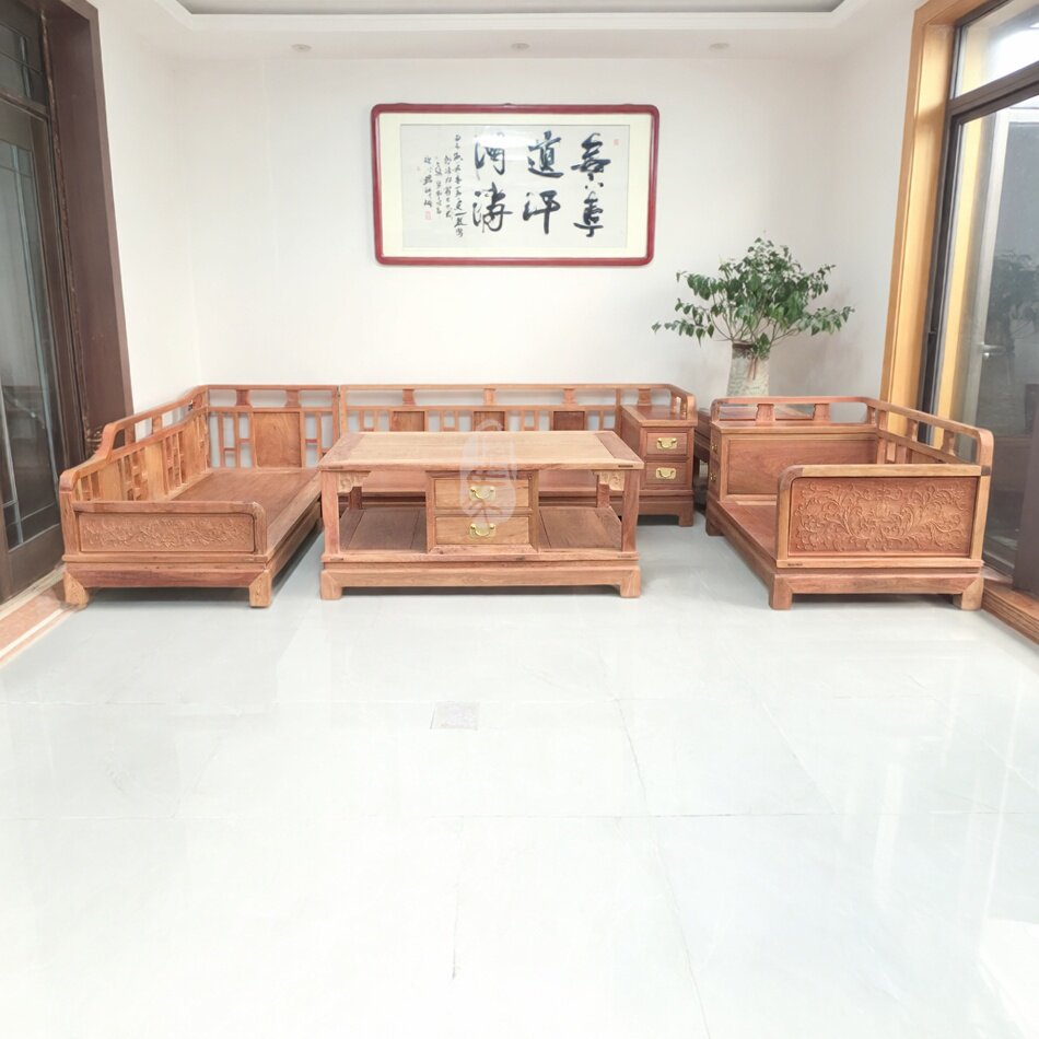 红木家具缅甸花梨木软体沙发客厅沙发实木沙发正宗大果紫檀沙发