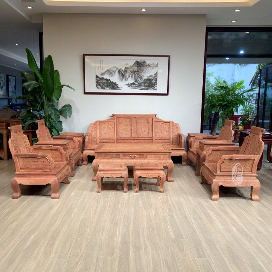 红木家具缅甸花梨木国色天香沙发客厅沙发实木沙发正宗大果紫檀