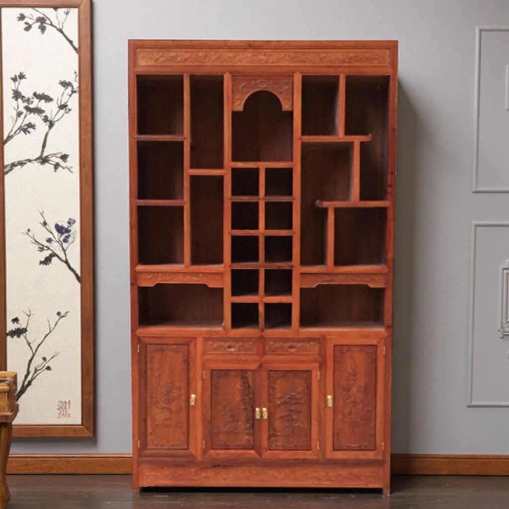 红木家具缅甸花梨木多功能酒柜酒架储物收纳展示柜大果紫檀餐厅